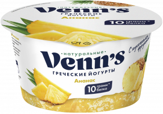 Йогурт Венс Греческий Ананас 0,1% 130г.